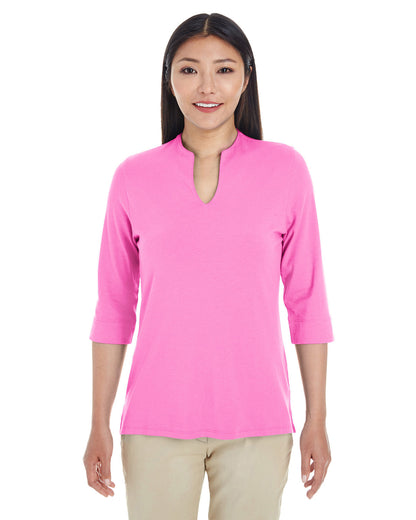 Devon & Jones Ladies' Perfect Fit™ Tailored Open Neckline Top DP188W #color_CHARITY PINK