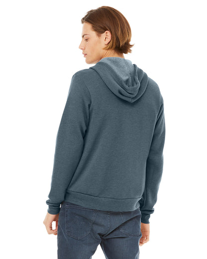 BELLA + CANVAS Unisex Sponge Fleece Full-Zip Hooded Sweatshirt 3739 #color_HEATHER SLATE