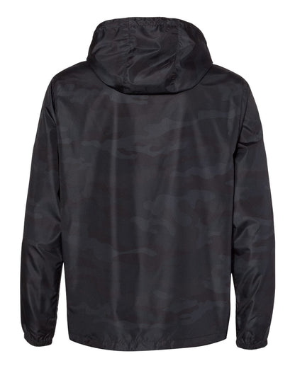 Independent Trading Co. Lightweight Quarter-Zip Windbreaker Pullover Jacket EXP54LWP #color_Black Camo