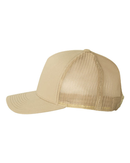 YP Classics Five-Panel Retro Trucker Cap 6506 #color_Khaki