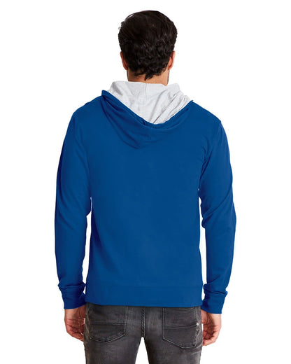 Next Level Apparel Adult Laguna French Terry Full-Zip Hooded Sweatshirt 9601 #color_ROYAL / HTHR GRAY