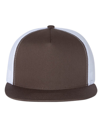 YP Classics Five-Panel Classic Trucker Cap 6006 #color_Brown/ White