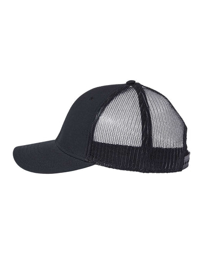 Atlantis Headwear Sustainable Recy Three Trucker Cap RETH #color_Black/ Black