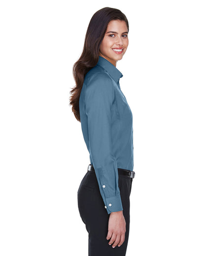 Devon & Jones Ladies' Crown Collection® Solid Stretch Twill Woven Shirt DG530W #color_SLATE BLUE