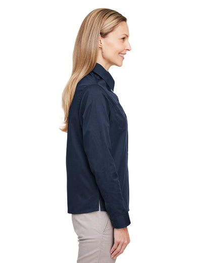 Harriton Ladies' Advantage IL Long-Sleeve Workshirt M585LW #color_DARK NAVY