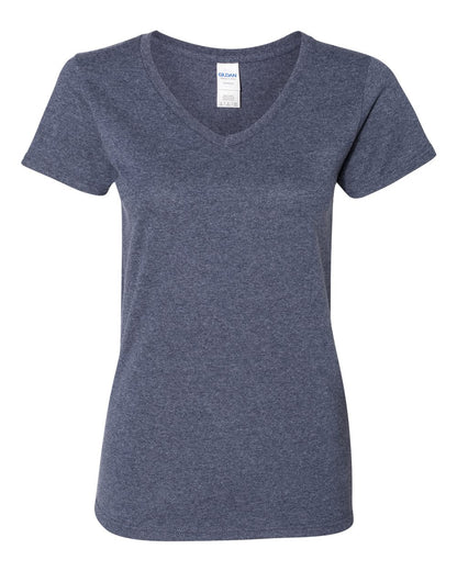 Gildan Heavy Cotton™ Women’s V-Neck T-Shirt 5V00L #color_Heather Navy