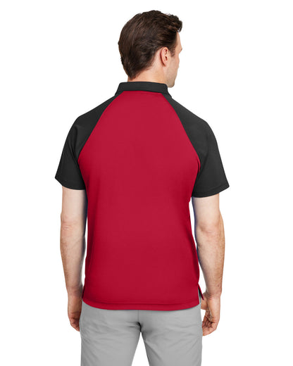 Team 365 Men's Command Snag-Protection Colorblock Polo TT21C #color_SPORT RED / BLACK