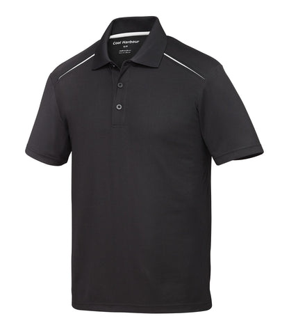 Coal Harbour Snag Resist Co Inset Polo S4002 #color_Black/White