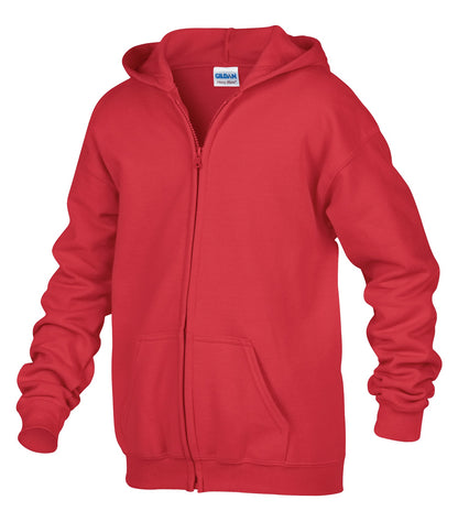 Gildan Heavy Blend F-Zip Youth Hooded 186B #color_Red