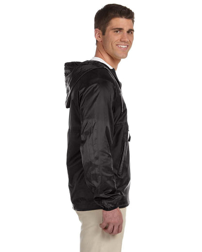 Harriton Adult Packable Nylon Jacket M750 #color_BLACK