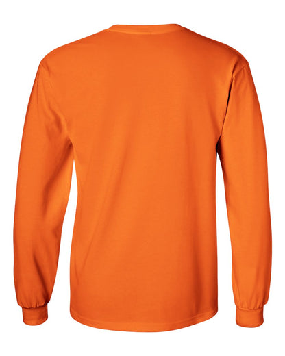 Gildan Ultra Cotton® Long Sleeve T-Shirt 2400 #color_Safety Orange