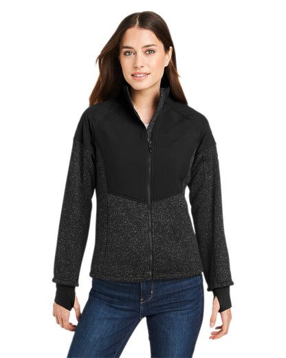 Spyder Ladies' Passage Sweater Jacket S17741 #color_BLACK POWDR / BLK