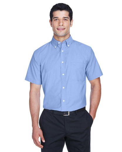 Harriton Men's Short-Sleeve Oxford with Stain-Release M600S #color_LIGHT BLUE