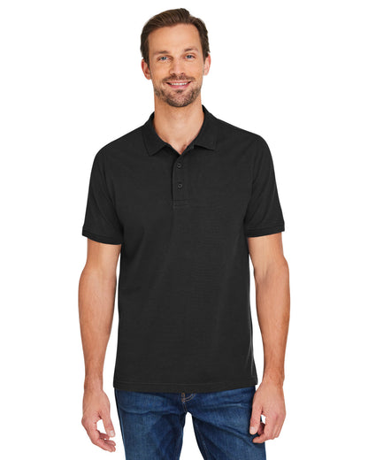 Harriton Men's Valiant Cotton Snag Protect Polo M205 #color_BLACK