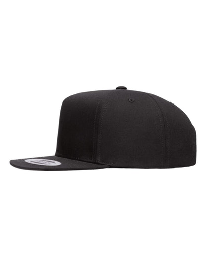 YP Classics Five-Panel Cotton Twill Snapback Cap 6007 #color_Black