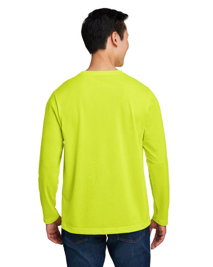 Harriton Unisex Charge Snag and Soil Protect Long-Sleeve T-Shirt M118L #color_SAFETY YELLOW