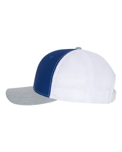 Richardson Snapback Trucker Cap 112 #color_Royal/ White/ Heather Grey