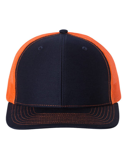 Richardson Snapback Trucker Cap 112 #color_Navy/ Orange