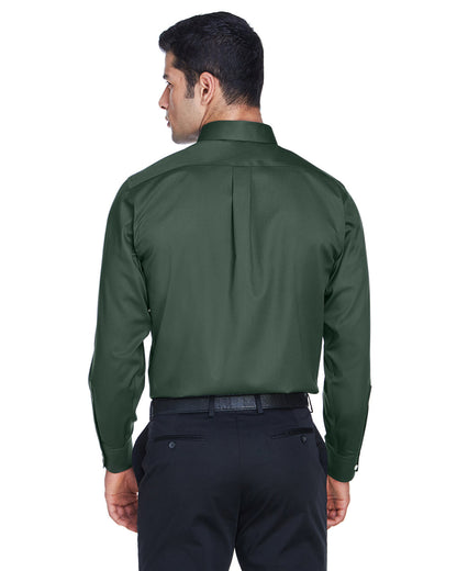 Devon & Jones Men's Crown Collection® Solid Stretch Twill Woven Shirt DG530 #color_FOREST