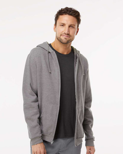 M&O Unisex Zipper Fleece Hoodie 3331 #colormdl_Heather Grey