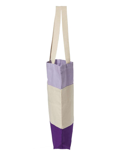 Q-Tees 11L Tri-Color Tote Q125900 #color_Purple/ Natural/ Lavender