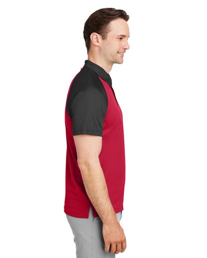 Team 365 Men's Command Snag-Protection Colorblock Polo TT21C #color_SPORT RED / BLACK