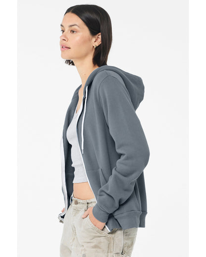 BELLA + CANVAS Unisex Sponge Fleece Full-Zip Hooded Sweatshirt 3739 #color_STEEL BLUE