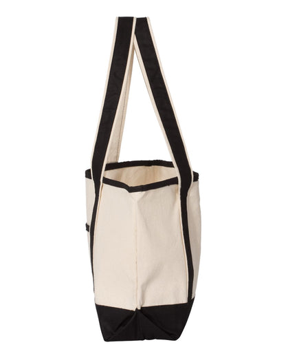 Q-Tees 20L Small Deluxe Tote Q125800 #color_Natural/ Black