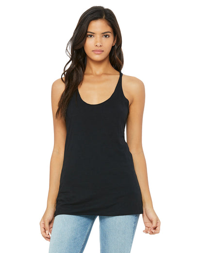BELLA + CANVAS Ladies' Triblend Racerback Tank 8430 #color_SOLID BLK TRBLND