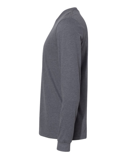 Next Level Unisex Sueded Long-Sleeve Crew 6411 #color_Heather Metal