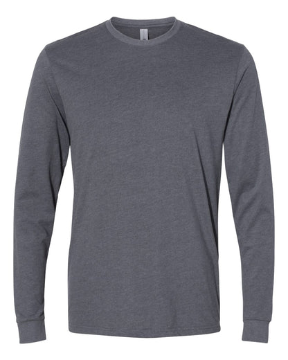 Next Level Unisex Sueded Long-Sleeve Crew 6411 #color_Heather Metal