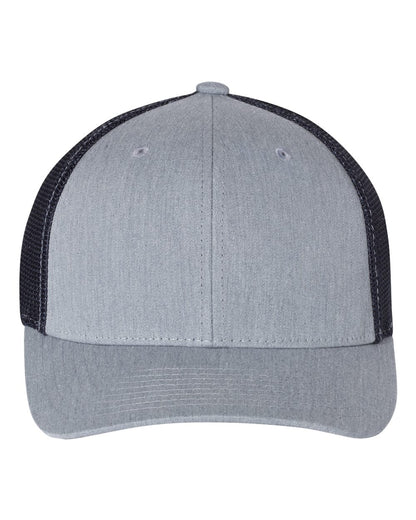 Richardson R-Flex Trucker Cap 110 #color_Heather Grey/ Navy
