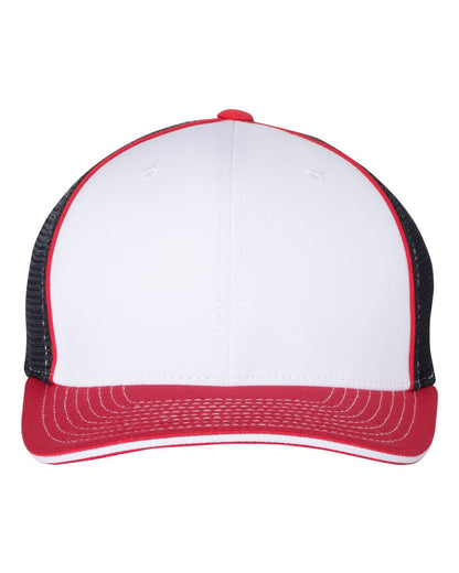 Richardson Pulse Sportmesh R-Flex Cap 172 #color_White/ Navy/ Red Tri