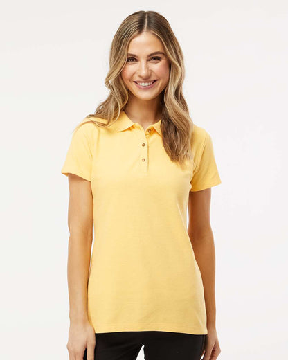 M&O Women's Ringspun Pique Polo 7600 #colormdl_Pale Yellow