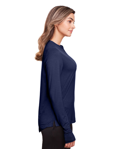 North End Ladies' Jaq Snap-Up Stretch Performance Pullover NE400W #color_CLASSIC NAVY