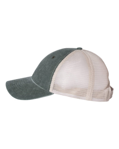 Sportsman Pigment-Dyed Trucker Cap SP510 #color_Forest/ Stone