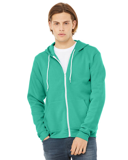 BELLA + CANVAS Unisex Sponge Fleece Full-Zip Hooded Sweatshirt 3739 #color_TEAL