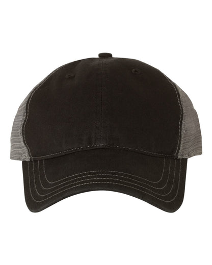 Richardson Garment-Washed Trucker Cap 111 #color_Black/ Charcoal