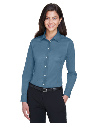 Devon & Jones Ladies' Crown Collection® Solid Stretch Twill Woven Shirt DG530W #color_SLATE BLUE