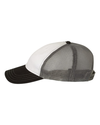 Richardson Garment-Washed Trucker Cap 111 #color_White/ Charcoal/ Black