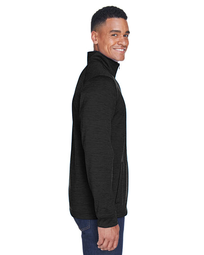 Devon & Jones Men's Newbury Mélange Fleece Quarter-Zip DG798 #color_BLACK HEATHER