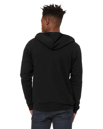 BELLA + CANVAS Unisex Sponge Fleece Full-Zip Hooded Sweatshirt 3739 #color_BLACK HEATHER