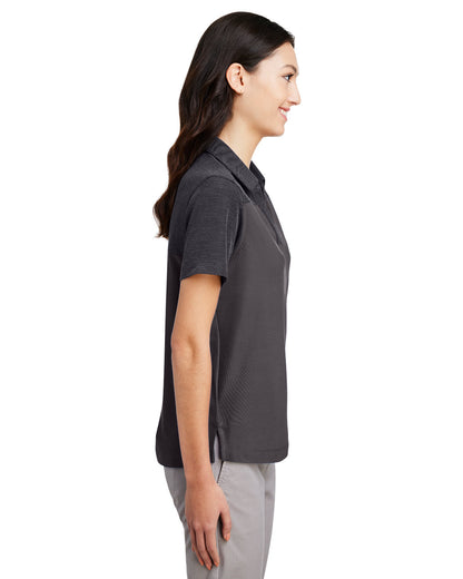 Core365 Ladies' Fusion ChromaSoft Colorblock Polo CE112CW #color_CARBON / CRBN HTH