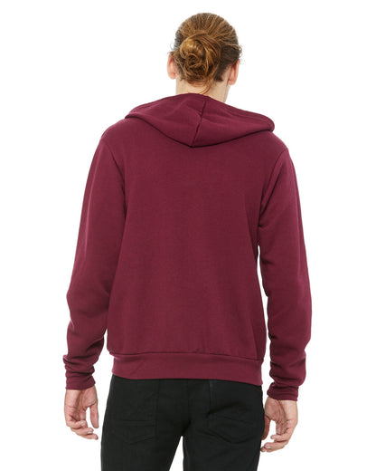 BELLA + CANVAS Unisex Sponge Fleece Full-Zip Hooded Sweatshirt 3739 #color_MAROON
