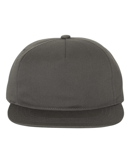 YP Classics Lightly-Structured Five-Panel Snapback Cap 6502 #color_Charcoal