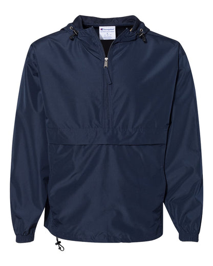 Champion Hooded Packable Quarter-Zip Jacket CO200 #color_Navy