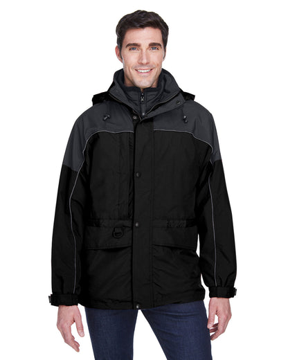 North End Adult 3-in-1 Two-Tone Parka 88006 #color_BLACK