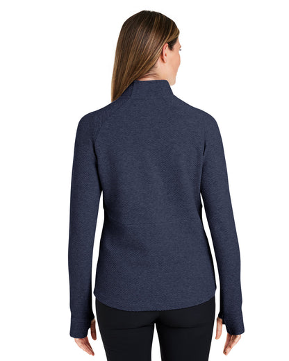 North End Ladies' Spirit Textured Quarter-Zip NE725W #color_CLASSIC NAVY HTH