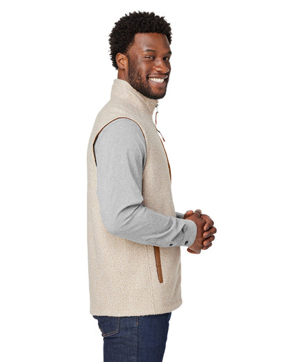 North End Men's Aura Sweater Fleece Vest NE714 #color_OATML HTHR / TEAK