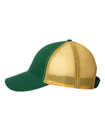 Sportsman Bio-Washed Trucker Cap AH80 #color_Dark Green/ Gold